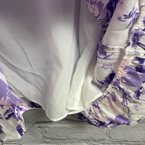 Aqua Lightweight Smocked Back Dress Tie Shoulders Floral XL Fits Like L NWT - Picture 7 of 10